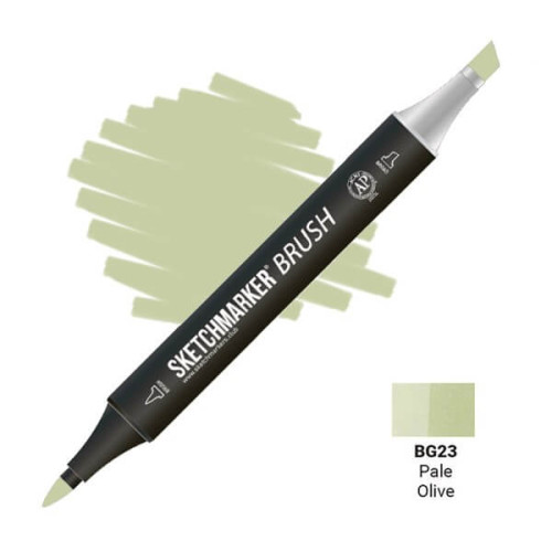 Маркер SketchMarker Brush BG23 Pale Olive (Бледно оливковый) SMB-BG23