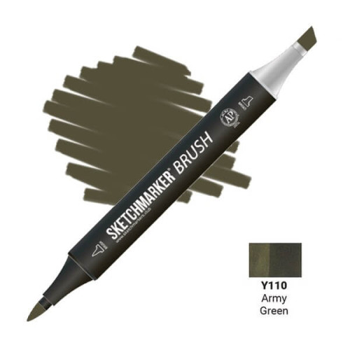Маркер SketchMarker Brush Y110 Army Green (Армейский зелёный) SMB-Y110