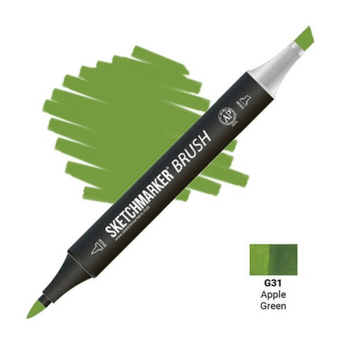 Маркер SketchMarker Brush G31 Apple Green (Зеленое яблоко) SMB-G31