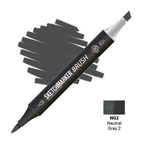 Маркер SketchMarker Brush NG2 Neutral Gray 2 (Нейтральний сірий 2) SMB-NG2