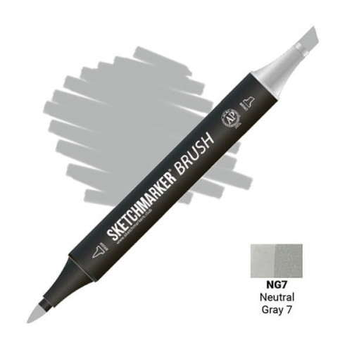 Маркер SketchMarker Brush NG7 Neutral Gray 7 (Нейтральный серый 7) SMB-NG7
