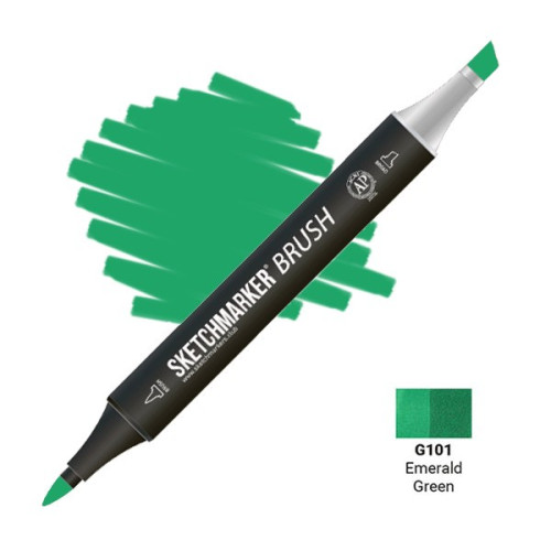 Маркер SketchMarker Brush G101 Emerald Green (Зеленый изумрудный) SMB-G101