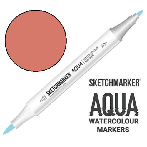 Маркер акварельный SketchMarker Aqua Pro коричнево-розовый, SMA-RBROWN