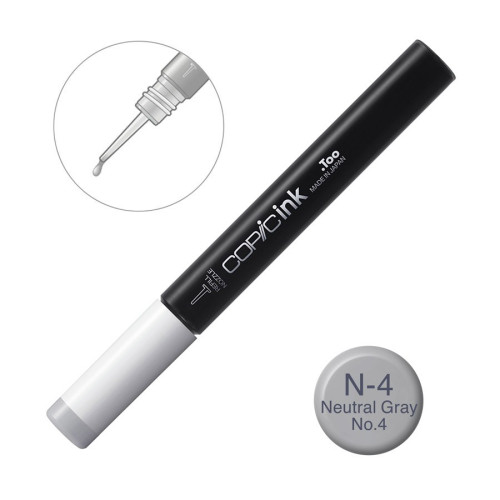 Чорнило Copic N-4 Neutral gray (Нейтральний сірий) 12 мл