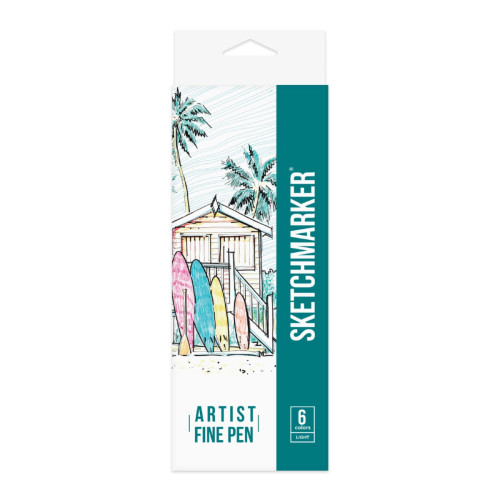 Набор Лайнеров SketchMarker ARTIST Fine Pen Light, 6 цв AFP-6LGHT