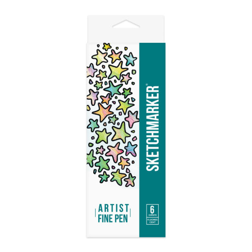 Набор Лайнеров SketchMarker ARTIST Fine Pen Fluorescent, 6 цв AFP-6FL