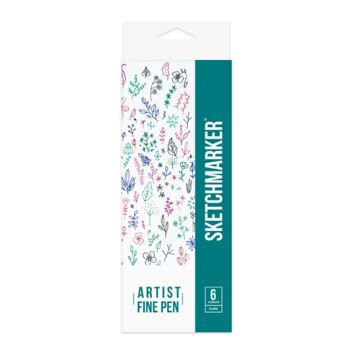 Набор Лайнеров SketchMarker ARTIST Fine Pen Dark, 6 цв AFP-6DARK