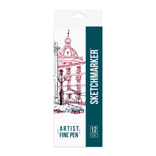 Набор Лайнеров SketchMarker ARTIST Fine Pen Dark, 12 цв AFP-12DARK