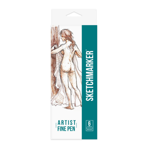 Набор Лайнеров SketchMarker ARTIST Fine Pen Brown, 6 цв AFP-6BRWN