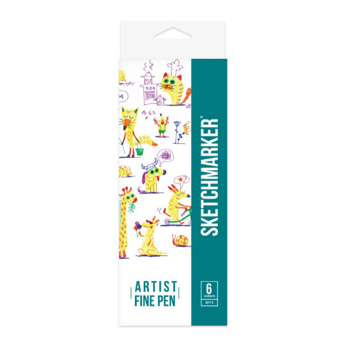 Набор Лайнеров SketchMarker ARTIST Fine Pen Basic 5, 6 цв AFP-6BAS5