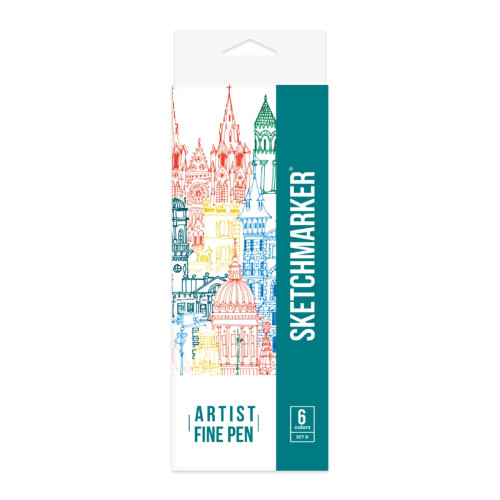 Набор Лайнеров SketchMarker ARTIST Fine Pen Basic 4, 6 цв AFP-6BAS4