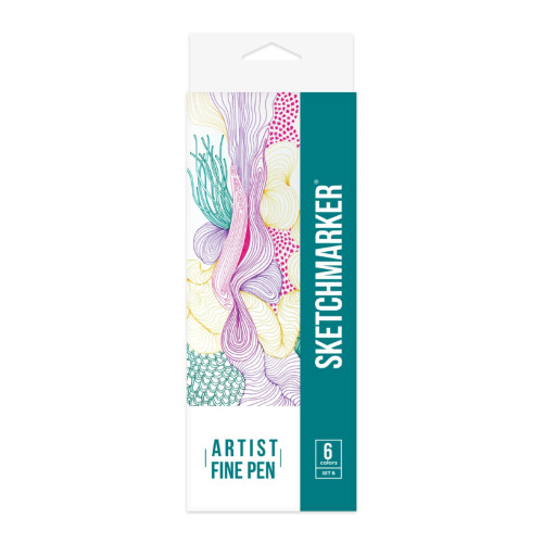 Набор Лайнеров SketchMarker ARTIST Fine Pen Basic 2, 6 цв AFP-6BAS2