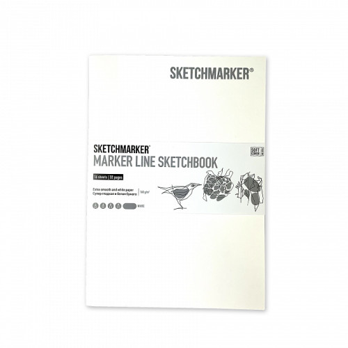 Скетчбук SketchMarker А5 16 листов, 160 г, белый, MLSSM / WHITE