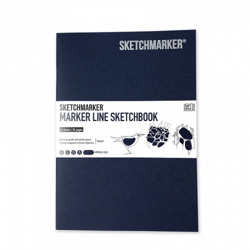 Скетчбук SketchMarker А5 16 листов, 160 г, синий, MLSSM / IMBLUE