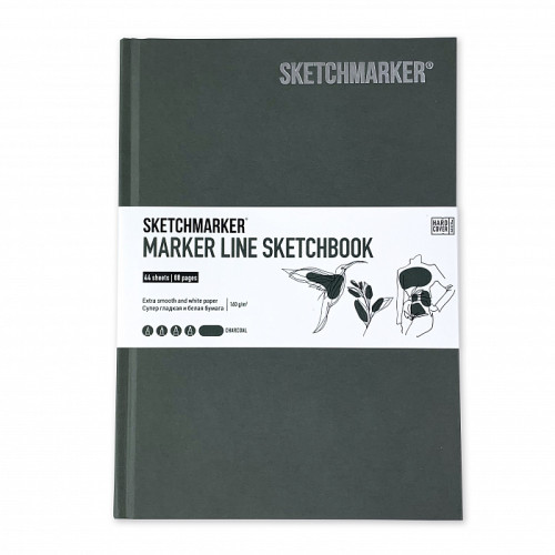 Скетчбук SketchMarker А5 44 листов, 160 г, угля, MLHSM / CHARC