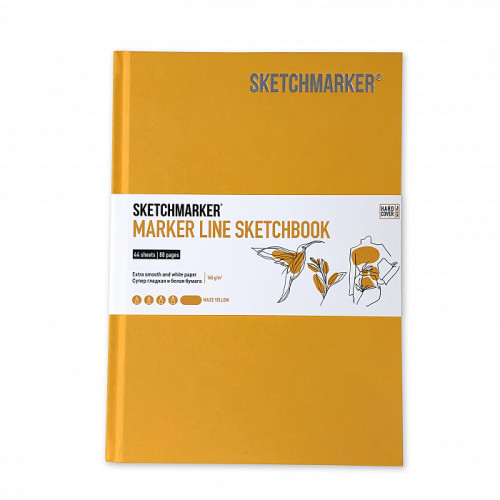 Скетчбук SketchMarker А5 44 листов, 160 г, желтый, MLHSM / MYELL