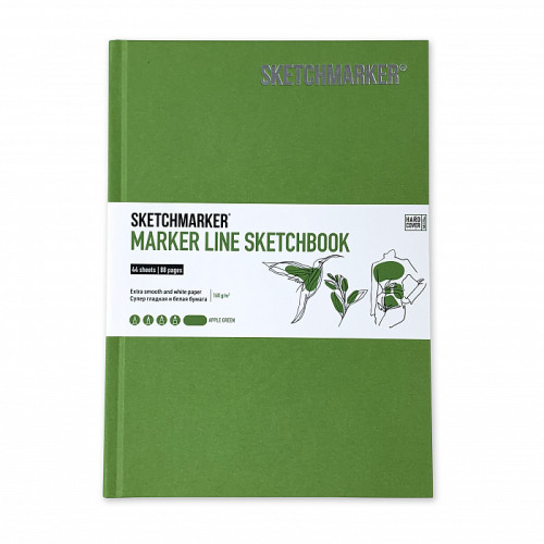 Скетчбук SketchMarker А5 44 листов, 160 г, зеленое яблоко, MLHSM / APGR