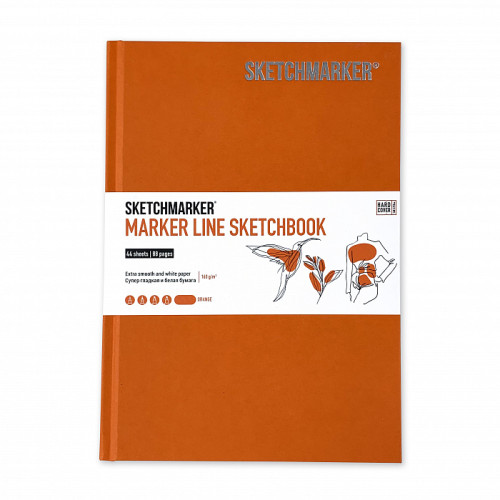 Скетчбук SketchMarker А5 44 листов, 160 г, оранжевый, MLHSM / ORAN