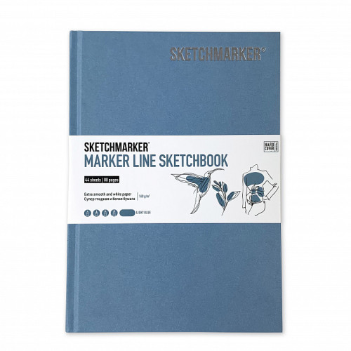 Скетчбук SketchMarker А5 44 листов, 160 г, светло-синий, MLHSM / LBLUE