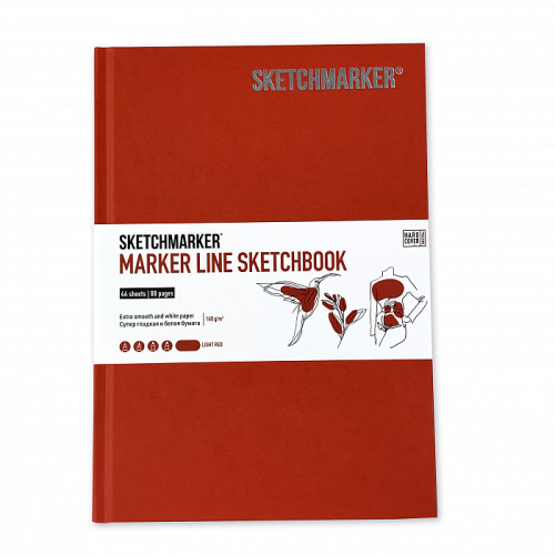 Скетчбук SketchMarker А5 44 листов, 160 г, светло-красный, MLHSM / LRED