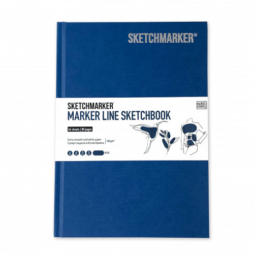 Скетчбук SketchMarker А5 44 листов, 160 г, синий, MLHSM / BLUE