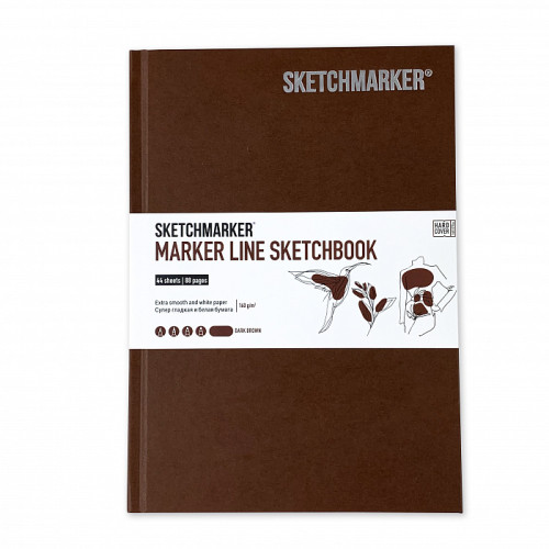 Скетчбук SketchMarker А5 44 листов, 160 г, темно-коричневый, MLHSM / DBRWN