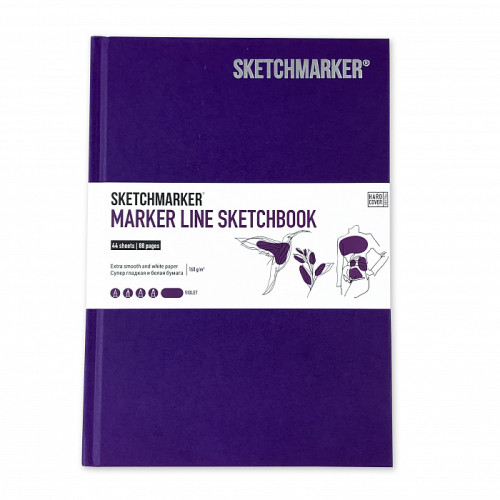 Скетчбук SketchMarker А5 44 листов, 160 г, фиолетовый, MLHSM / VIOL