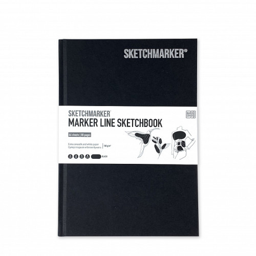 Скетчбук SketchMarker А5 44 листов, 160 г, черный, MLHSM / BLACK