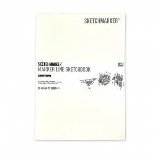 Скетчбук SketchMarker В5 16 листов, 160 г, белый, MLSM / WHITE
