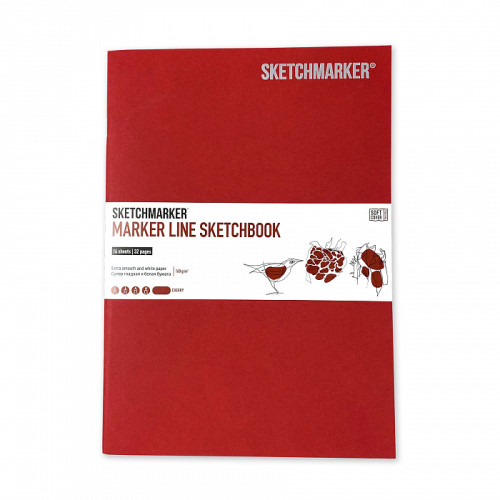 Скетчбук SketchMarker В5 16 листів, 160 г, вишня, MLSM/CHERR