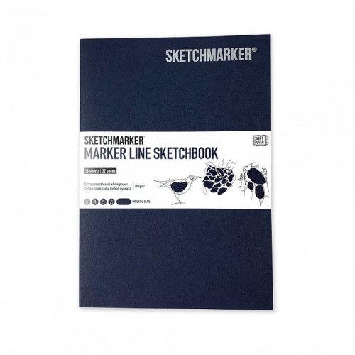 Скетчбук SketchMarker В5 16 листов, 160 г, синий, MLSM / IMBLUE