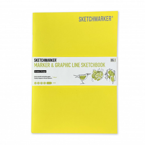 Скетчбук SketchMarker В5 16 аркушів, 180 г, лимон, MGLSM/LIMO