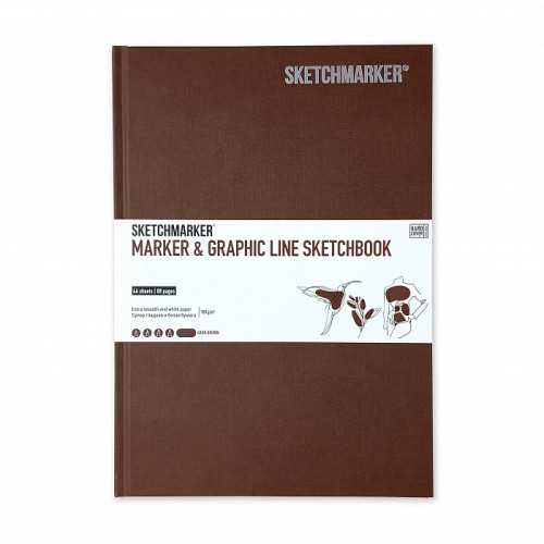 Скетчбук SketchMarker В5 44 аркушів, 180 г, коричневий, MGLHM/DBRWN