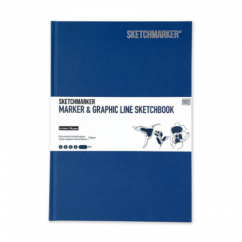 Скетчбук SketchMarker В5 44 аркушів, 180 г, синій, MGLHM/BLUE