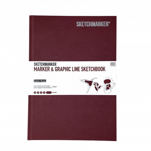 Скетчбук SketchMarker В5 44 аркушів, 180 г, слива, MGLHM/BURG