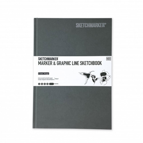 Скетчбук SketchMarker В5 44 аркушів, 180 г, срібний, MGLHM/CHARC