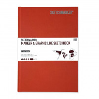 Скетчбук SketchMarker В5 44 аркушів, 180 г, червоний, MGLHM/LRED
