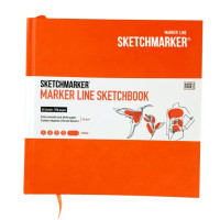 Скетчбук SketchMarker 163х163 мм 48 л 160 г, тверда обкладинка, Помаранчева, MLHSQ / ORAN