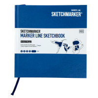 Скетчбук SketchMarker 163х163 мм 48 л 160 г, тверда обкладинка, Синя, MLHSQ / BLUE