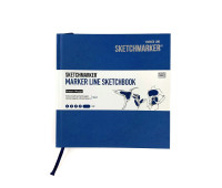 Скетчбук SketchMarker 163х163 мм 48 л 160 г, твердый переплет, Синий, MLHSQ / BLUE