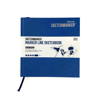 Скетчбук SketchMarker 163х163 мм 48 л 160 г, тверда обкладинка, Синя, MLHSQ / BLUE