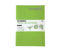 Скетчбук SketchMarker А5 16 л 160 г, мягкий переплет, Лай MLSSM / LIME