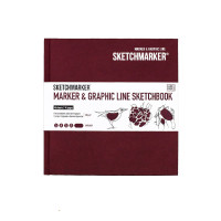 Скетчбук SketchMarker Marker Graphic 163х163 мм 48 л 180 г, тверда обкладинка Винна, MGLHSQ/BURG