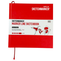 Скетчбук SketchMarker Marker Graphic 163х163 мм 48 л 180 г, тверда обкладинка Блід.черв MGLHSQ / LRED