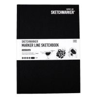 Скетчбук SketchMarker В5 44 л 160 г, тверда обкладинка, Чорна, MLHM/BLACK