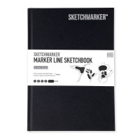 Скетчбук SketchMarker В5 44 л 160 г, тверда обкладинка, Чорна, MLHM/BLACK