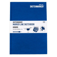 Скетчбук SketchMarker В5 44 л 160 г, тверда обкладинка, Синій, MLHM / BLUE