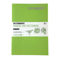 Скетчбук SketchMarker В5 16 л 160 г, м'яка обкладинка, Лай MLSM / LIME