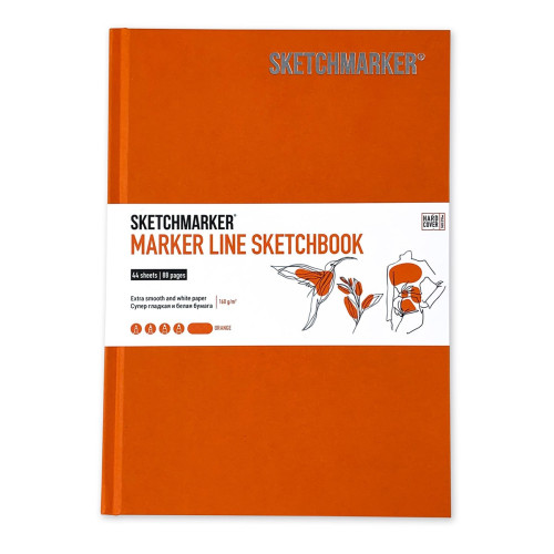 Скетчбук SketchMarker В5 44 л 160 г, тверда обкладинка, Помаранчева, MLHM / ORAN