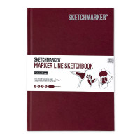 Скетчбук SketchMarker В5 44 л 160 г, твердый переплет, Винный, MLHM / BURG